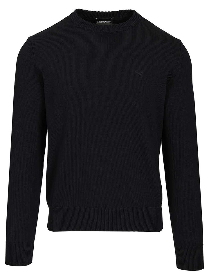 Emporio Armani Cotton Sweater Knitwear - Blu | 965bbc9f0c4fbb5a4ee86917592bf5e55e833b3a