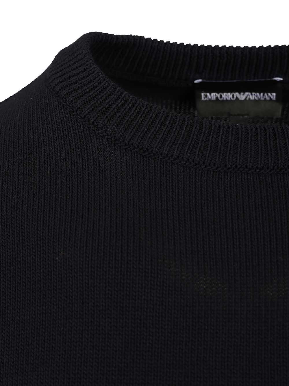 Emporio Armani Cotton Sweater Knitwear - Blu | 08280c50e180952e905893faa9a7d92318716ddd