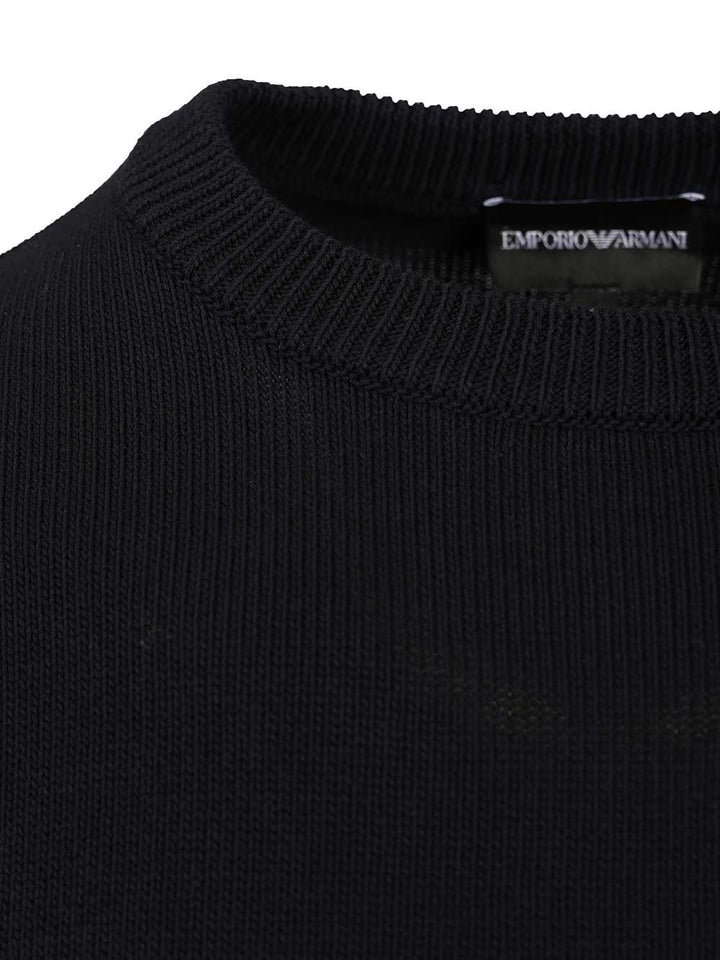 Emporio Armani Cotton Sweater Knitwear - Blu | 08280c50e180952e905893faa9a7d92318716ddd