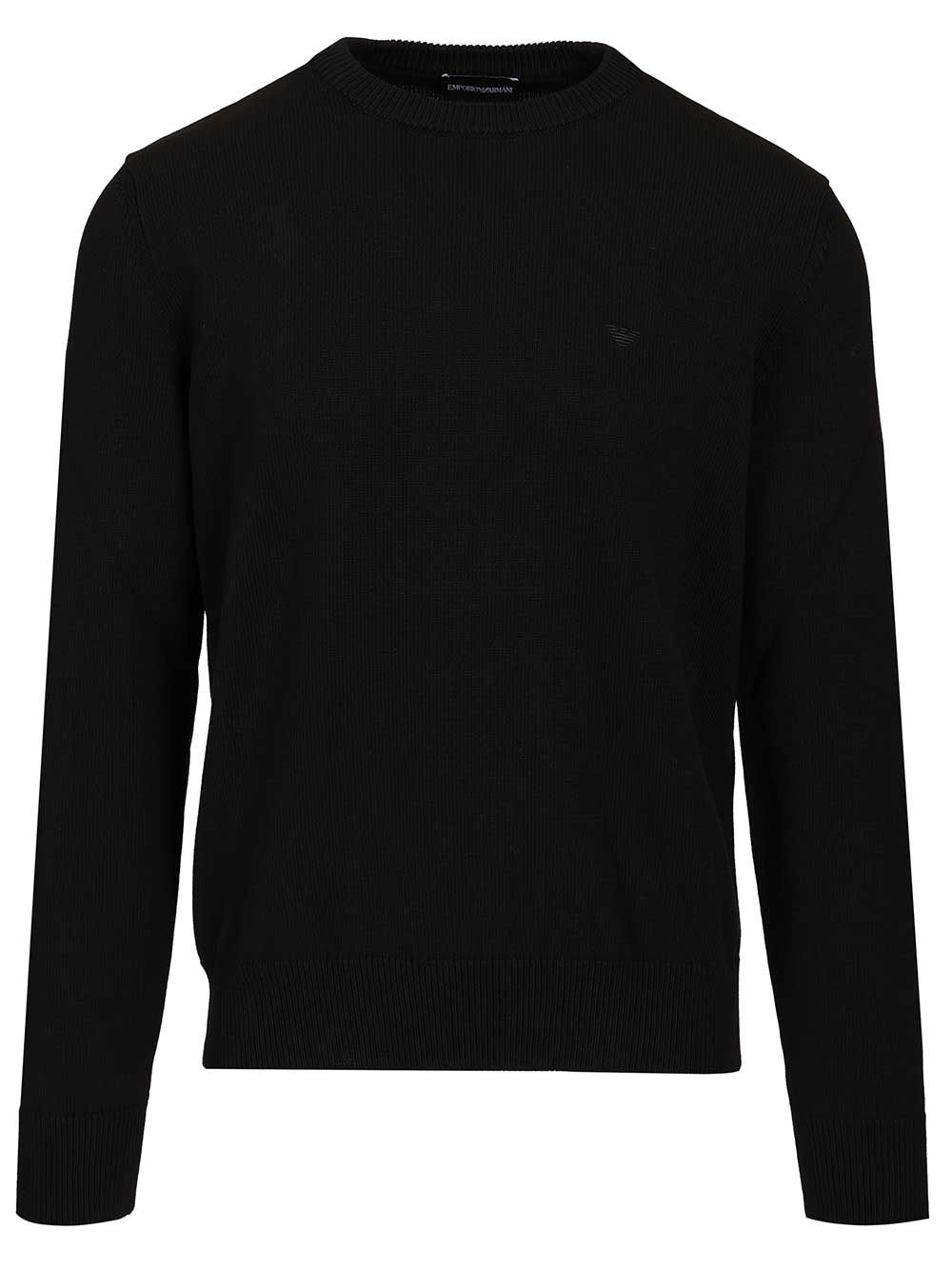 Emporio Armani Cotton Sweater Knitwear - Nero | b48ddfeafc8a1c9eae76e7b251708f521639efe9