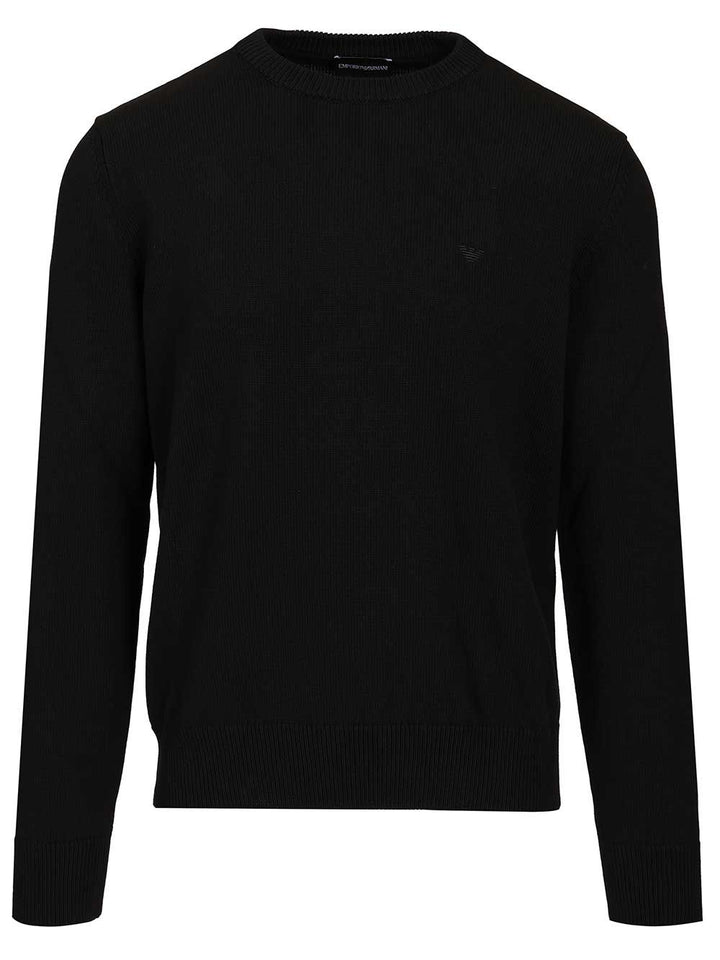Emporio Armani Cotton Sweater Knitwear - Nero | b48ddfeafc8a1c9eae76e7b251708f521639efe9