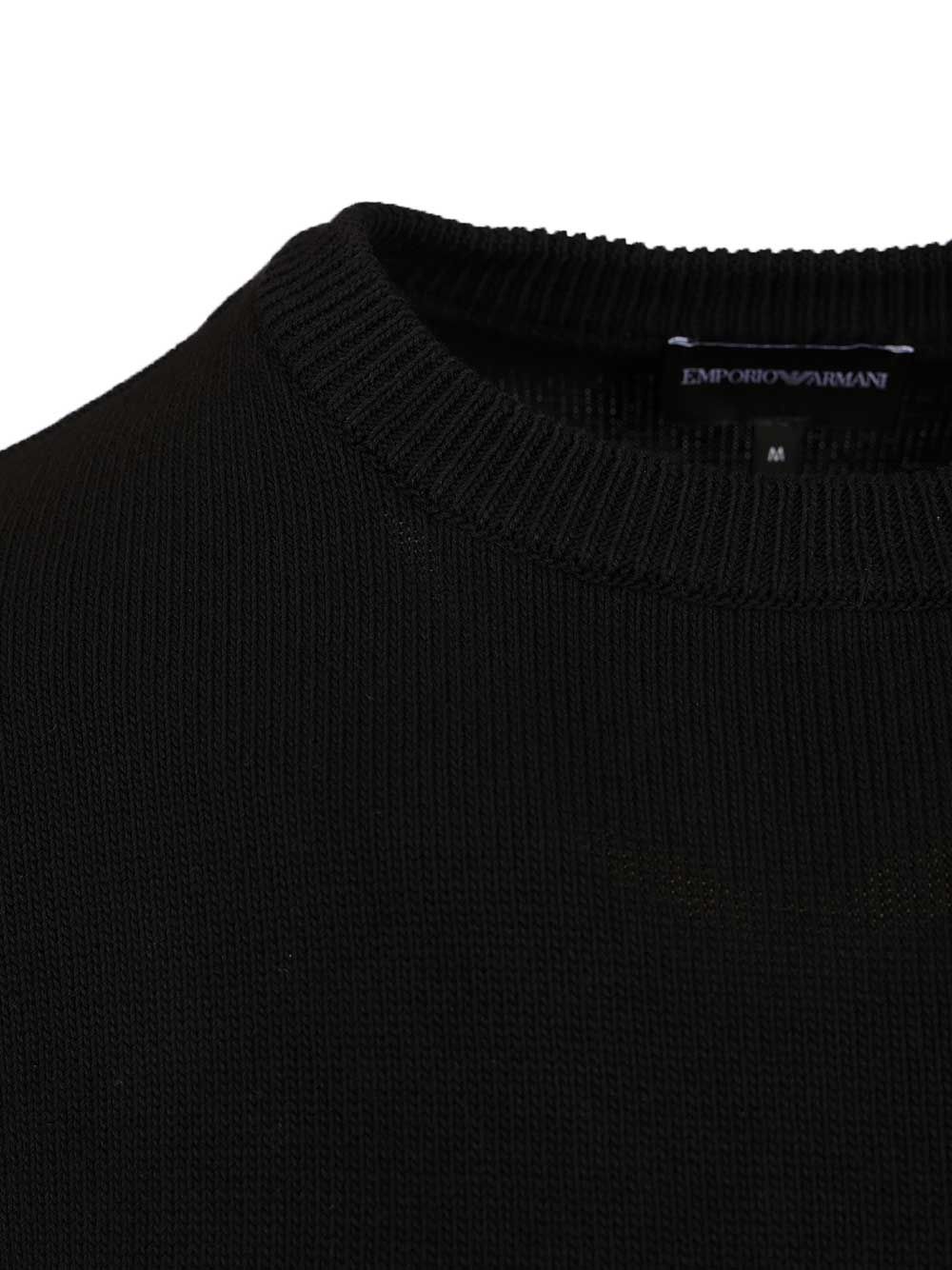 Emporio Armani Cotton Sweater Knitwear - Nero | 7563d1d560f935c6bd21aadbfd9d9440ce22f626