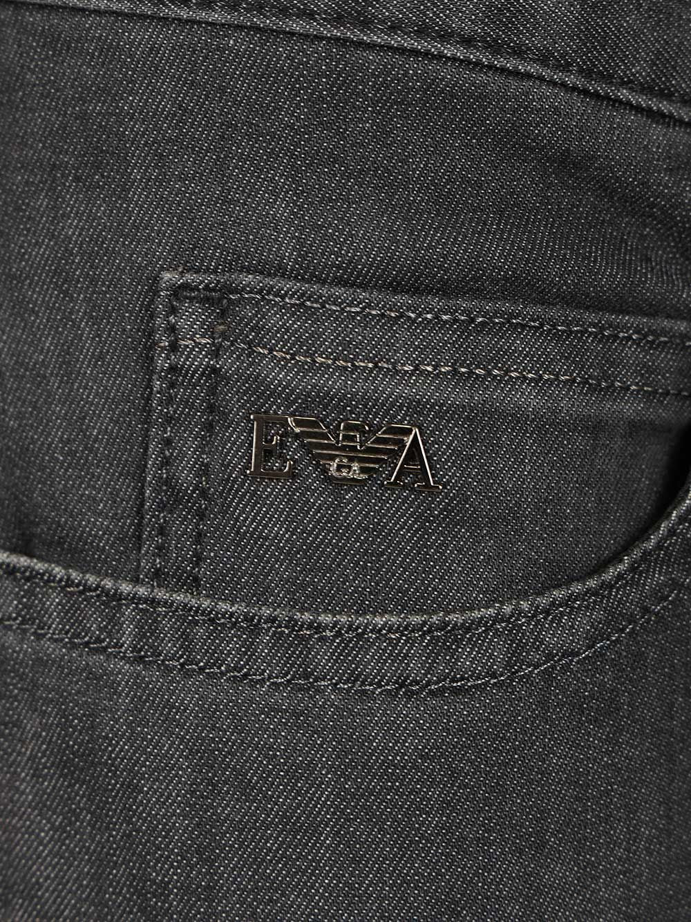 Emporio Armani Straight Denim Light Cotton Jeans - Grey | 35d7d5a217c1d7adb0518f706322ed581f56544d