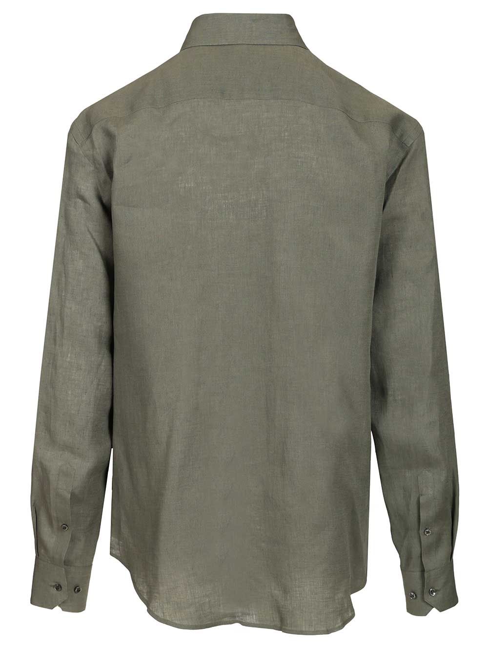 Giorgio Armani Classic Linen Shirt Shirts - Verde | 77610055039aaacabec85e204b74c7be07812fd1