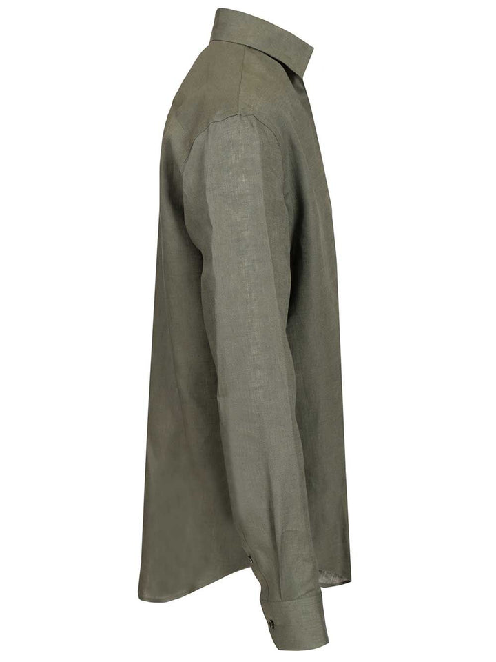 Giorgio Armani Classic Linen Shirt Shirts - Verde | bf5f8199cae46b41a58a94b79f3264ef918fcd04