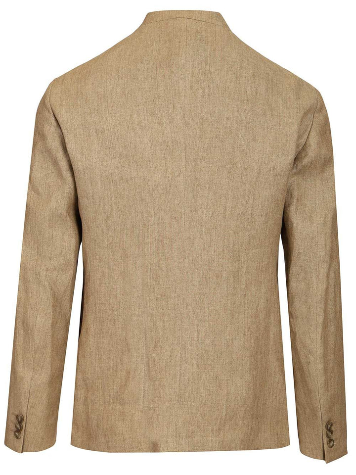Emporio Armani Blazer With Mandarin Collar Giacche - Beige | 7d09309496bdbb7bf30a89e2e9d29fc1a3822c8d