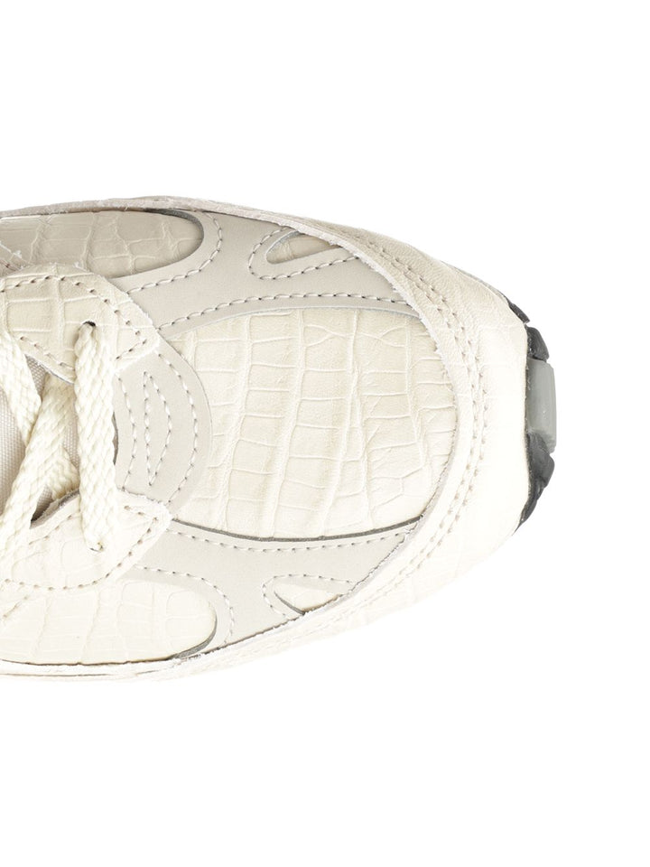 New Balance 991 Sneaker In Crocodile-Print Leather Sneakers - Bianco | e2b77f72c039ffe09f5d1665dc01ef787d491edc