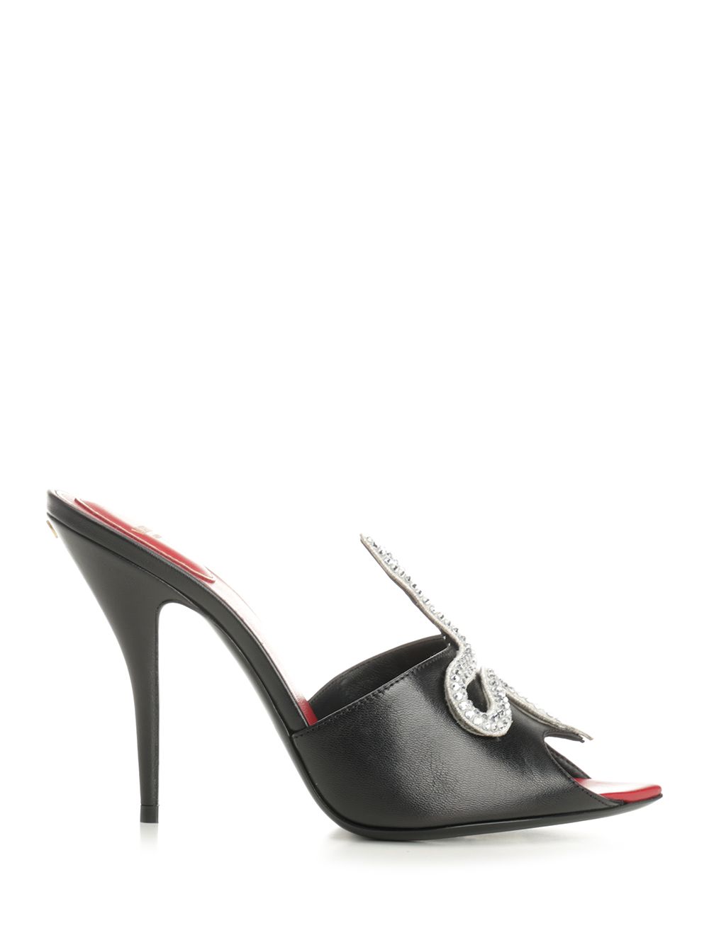Valentino Garavani Vg Coeur Vipère Slide T.105 Sandali - Nero | d02541e20ce234110d071074bcebe1371da409a2