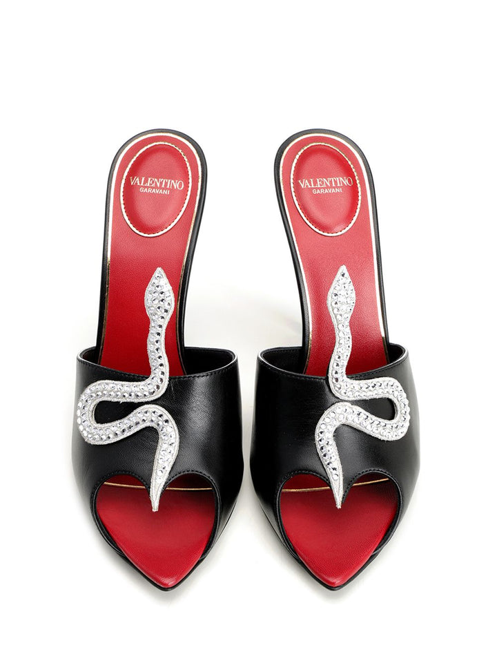 Valentino Garavani Vg Coeur Vipère Slide T.105 Sandali - Nero | af5658ca145c6c9aef8b43a179d135cf32cad682