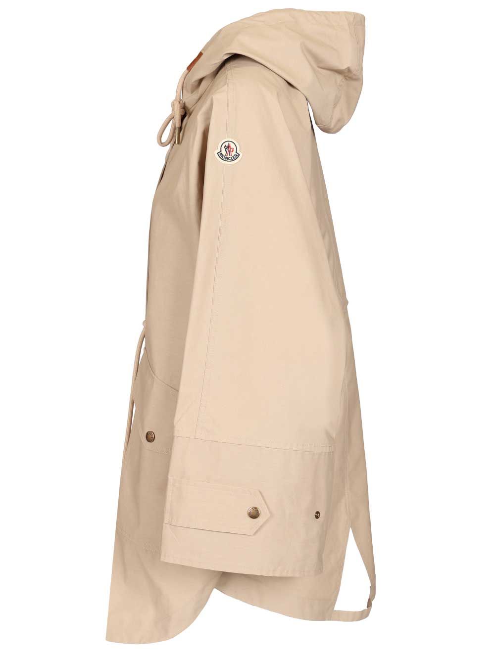 Moncler Brunnera Long Parka Coats - Beige | 47aec14b3b5370de55aba1244e1463d3a0121bb0