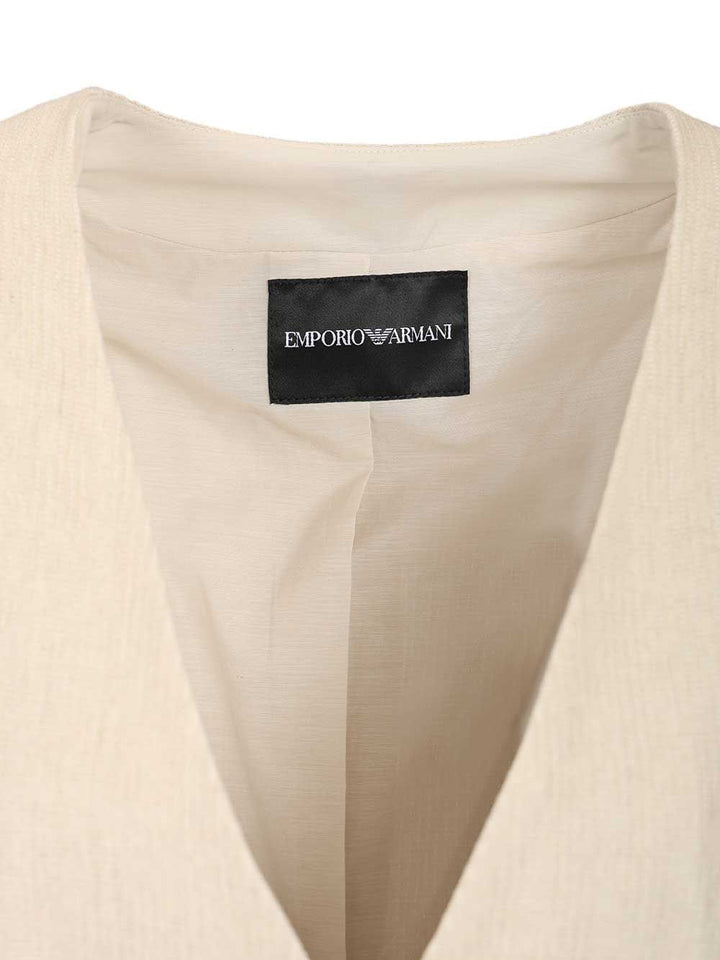 Emporio Armani Linen Blend Blazer Giacche - Beige | ffe2627429454e9d92108286f3cca3609bb43d3e