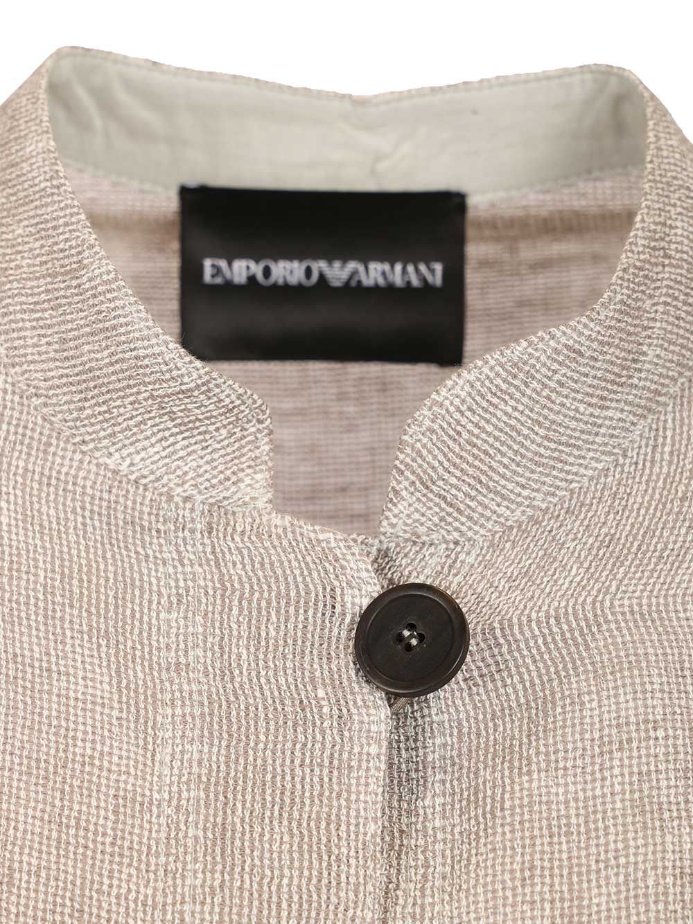 Emporio Armani Linen Gauze Shirt Jacket Giacche - Grey | 11f6ab442d9e837dce64a898e755e52b6d9c3e98