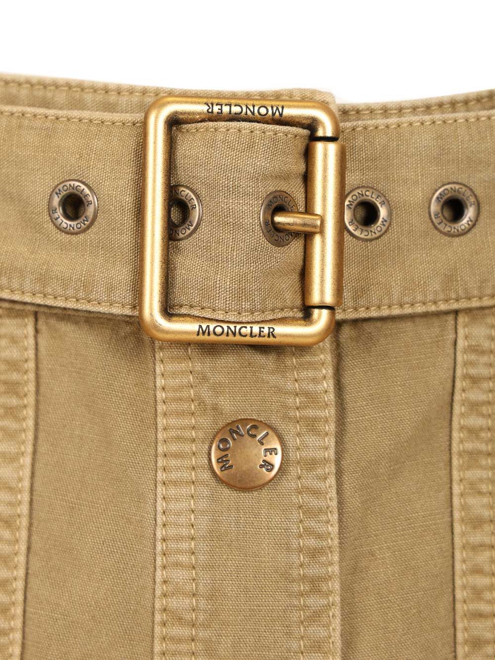 Moncler Cotton Midi Skirt With Belt Gonne - Beige | 0e5871aa7cc77bef99d93a74d5a70e903e9d7d9e