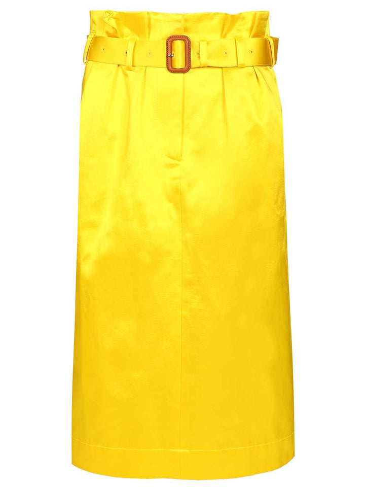 Dries Van Noten Seachy Cotton Satin Skirt Gonne - Giallo | a2195a2ee1e3afea74868ce68e12bb27bc6898f3