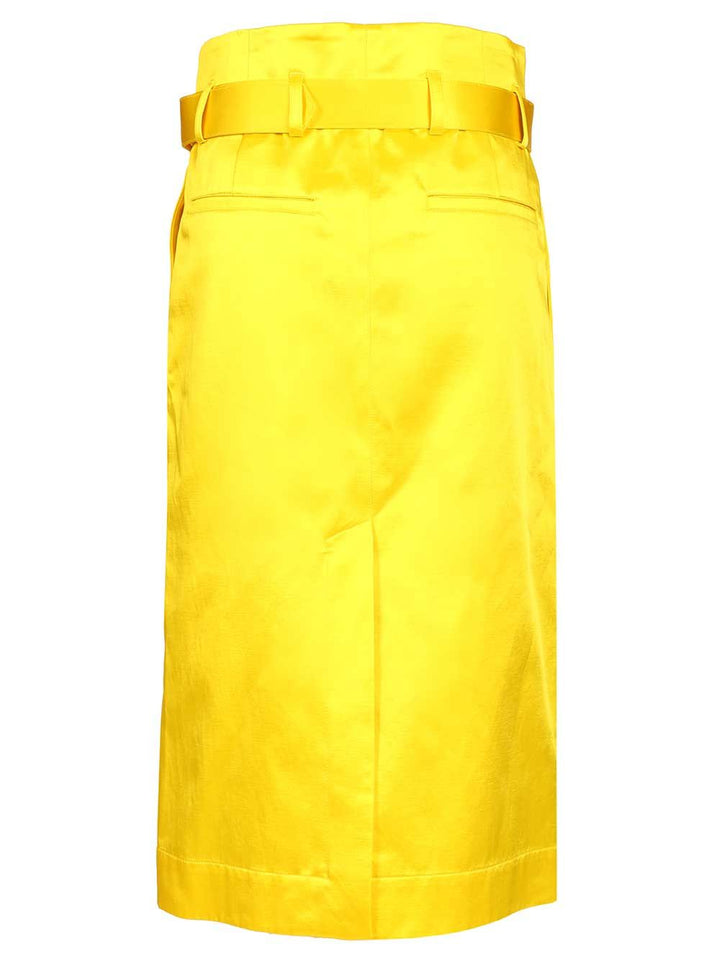 Dries Van Noten Seachy Cotton Satin Skirt Gonne - Giallo | 3856b4aa431de077028e4b8170b7468dfc687ea6
