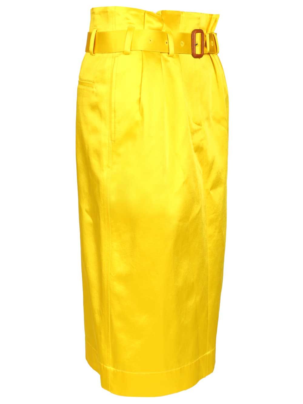 Dries Van Noten Seachy Cotton Satin Skirt Gonne - Giallo | 97730c0df418d327c3104ae0d95eb668f2451397