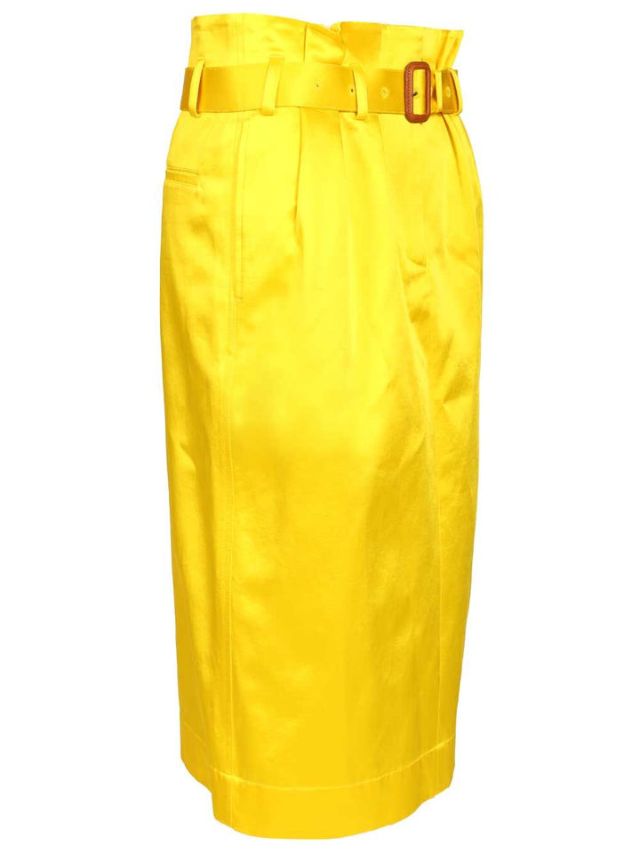 Dries Van Noten Seachy Cotton Satin Skirt Gonne - Giallo | 97730c0df418d327c3104ae0d95eb668f2451397