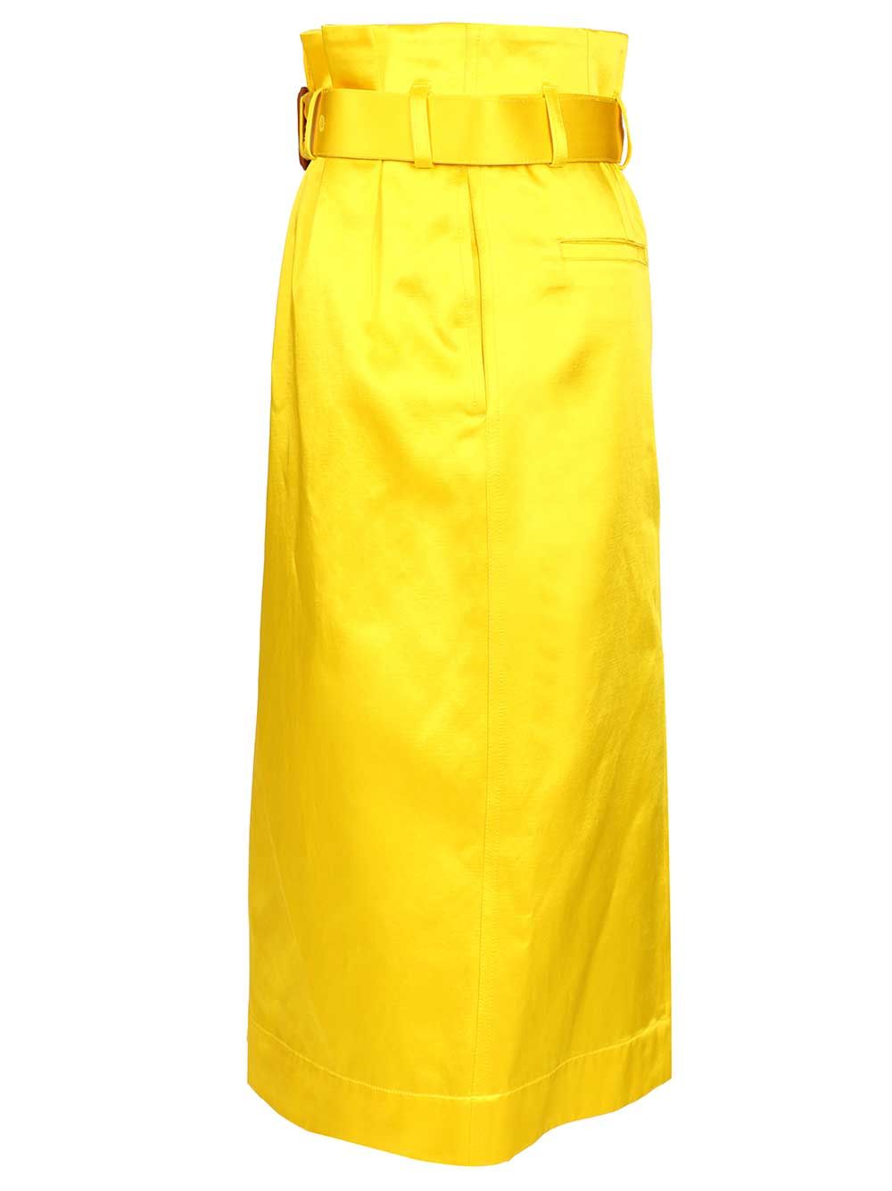 Dries Van Noten Seachy Cotton Satin Skirt Gonne - Giallo | a610b90fb52a7053f164b34cdfcb19defd12d429