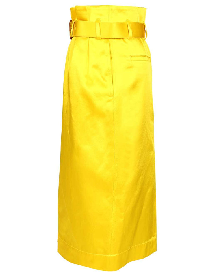 Dries Van Noten Seachy Cotton Satin Skirt Gonne - Giallo | a610b90fb52a7053f164b34cdfcb19defd12d429
