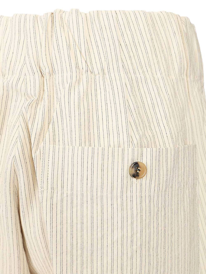 Dries Van Noten Striped Trousers - Bianco | caa04741f4fc785c458fed42e890e16c158c1090
