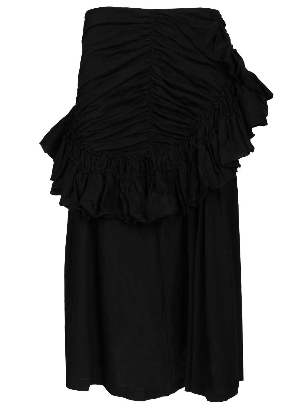 Dries Van Noten Humairah Ruffle Skirt Gonne - Nero | 6c9491800bfe04adb9893b7377e9fed49d7c5585