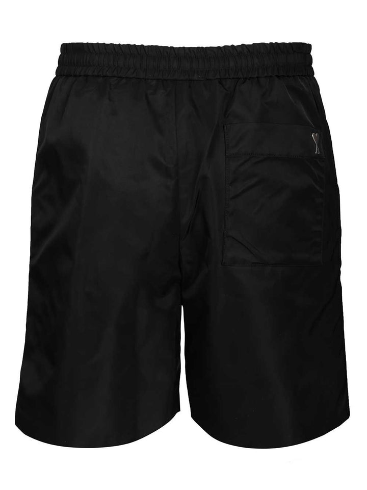Ami Shorts With Elasticated Waist Trousers - Nero | 84b919bdaedc86b81a1985e43679e1759c4033ff