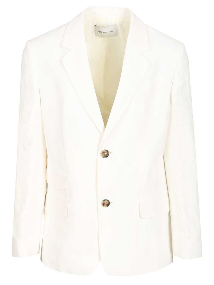 Ami Single-Breasted Jacket Giacche - Bianco | 69019a470892855eaedb1383096eae19f21b16a0