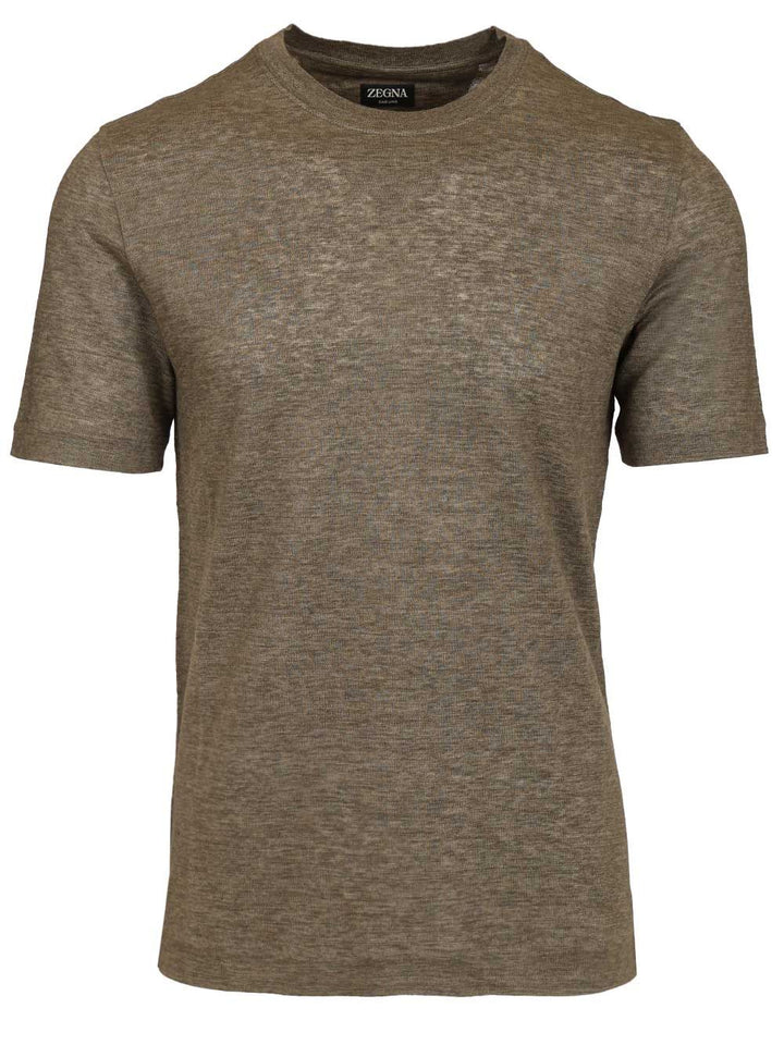 Ermenegildo Zegna Linen . T-Shirt - Verde | 9e69193c9331491d9bd2f7e14d3533c64422d3d5