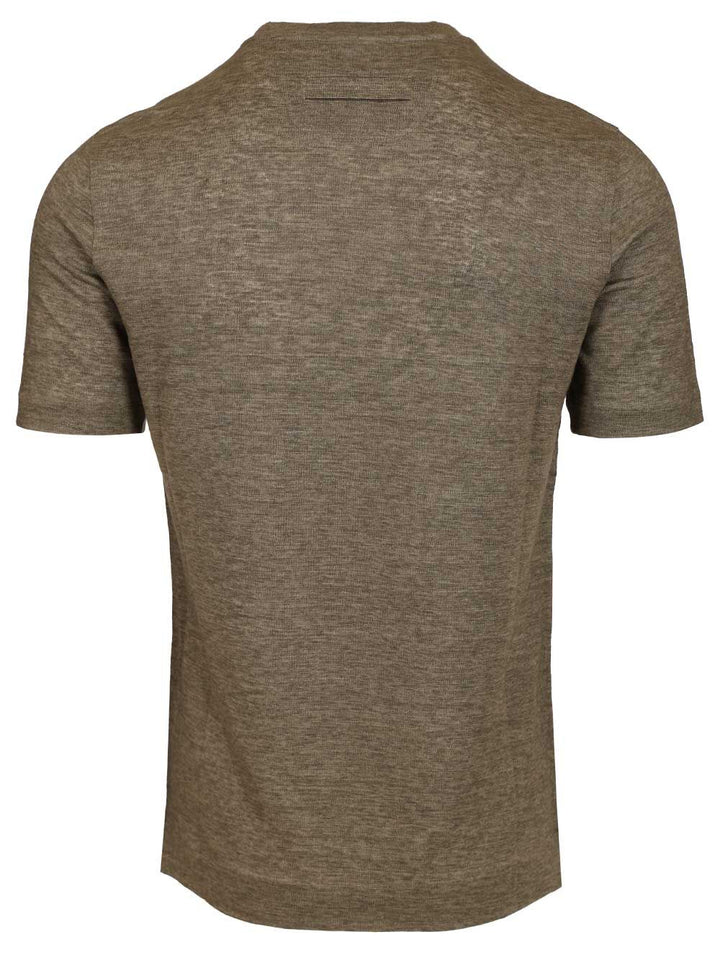 Ermenegildo Zegna Linen . T-Shirt - Verde | 22f458be8be6bceba486ec5aee25e4c0dc6a86e6
