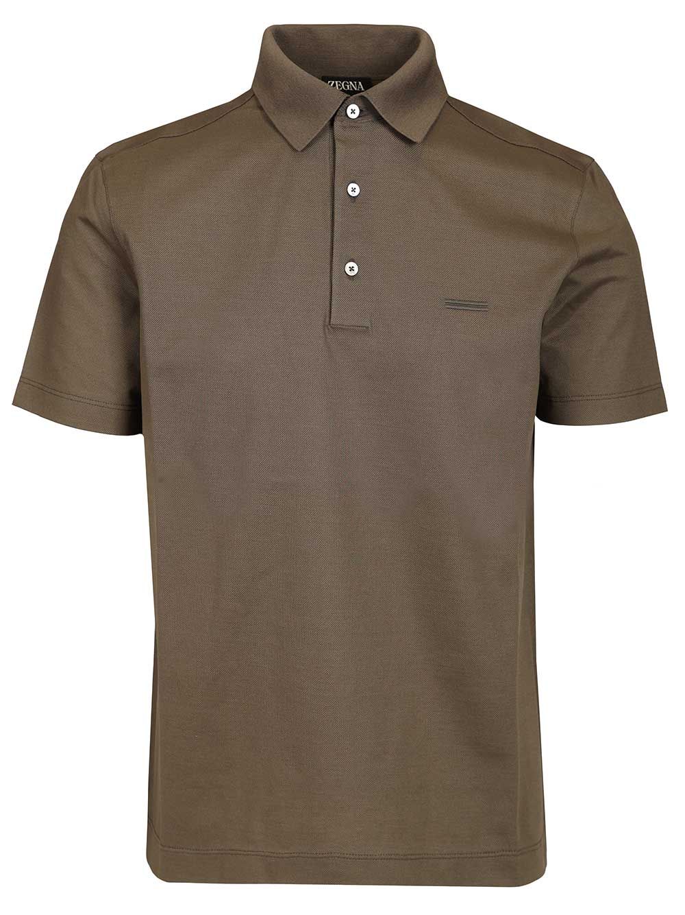 Ermenegildo Zegna Short-Sleeved Cotton Polo shirt - Marrone | 3ffa9a5bdbe9b44761fcc3e78989101fed4a4069