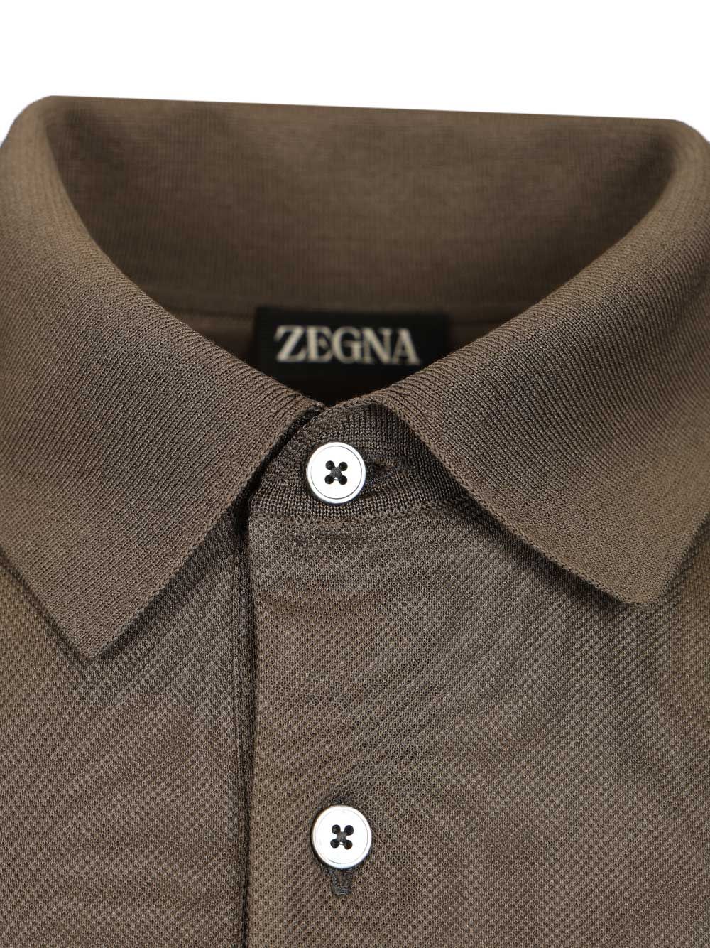 Ermenegildo Zegna Short-Sleeved Cotton Polo shirt - Marrone | 80794f95c65ef83bfcf7cdaac03ce4b78f5300e1