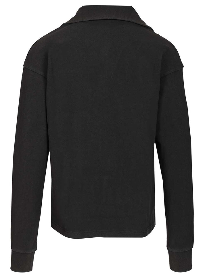 Acne Studios Half-Zip Sweatshirt With Logo Sweatshirts - Nero | 3d53facf03834832006122401dd50b1521f150d1