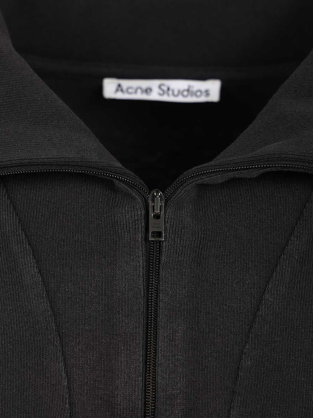 Acne Studios Half-Zip Sweatshirt With Logo Sweatshirts - Nero | 9e3db437fe8d25d986752d3b1f85d22db5558e38