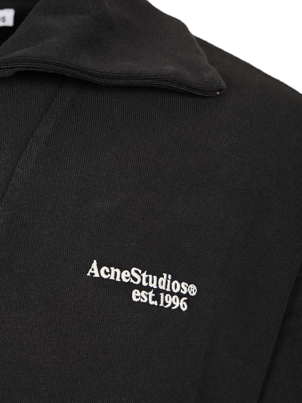 Acne Studios Half-Zip Sweatshirt With Logo Sweatshirts - Nero | a9e48ce66276c04a960f4edb22bff1c6e5c29e9b