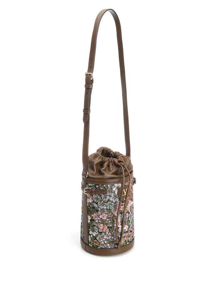 Valentino Garavani Bucket Bag In Jacquard Crossbody Bags - Marrone | a53f8ff0618a52fca99946cef4c6c2a6544e0c0f