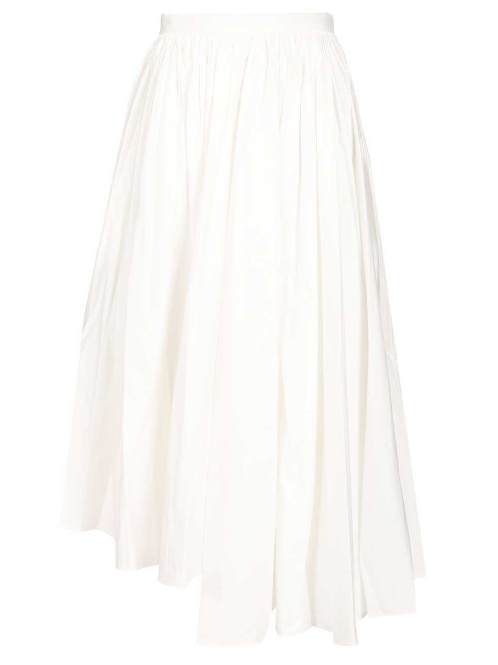 Self-Portrait Poplin Midi Skirt. Gonne - Bianco | 8323a712f6755fc6cd2c8f5f536e2278089951e7