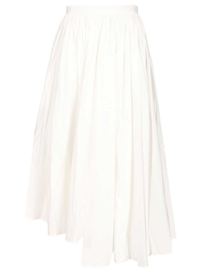 Self-Portrait Poplin Midi Skirt. Gonne - Bianco | 8323a712f6755fc6cd2c8f5f536e2278089951e7