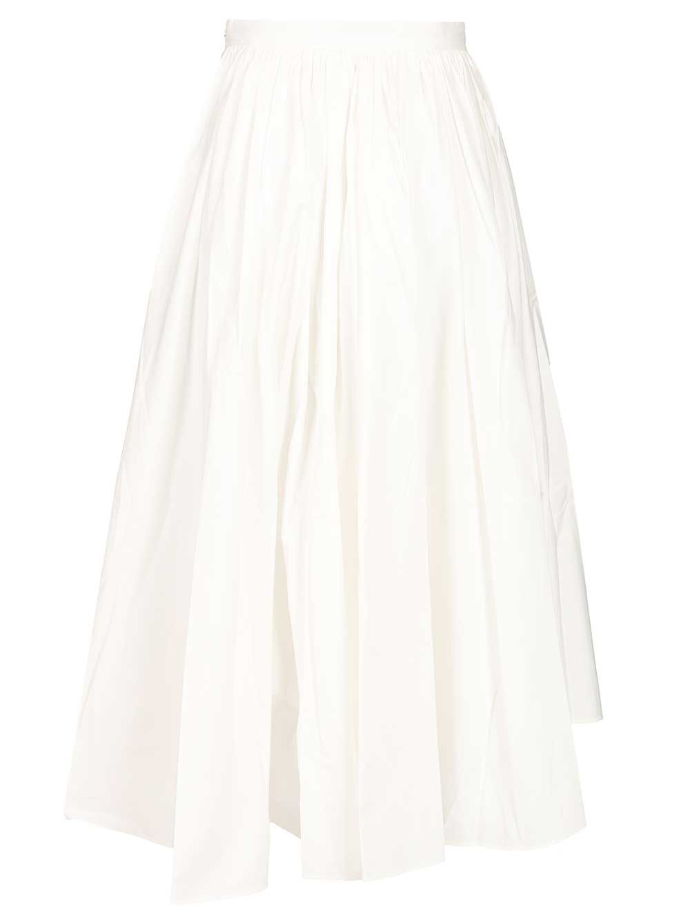Self-Portrait Poplin Midi Skirt. Gonne - Bianco | 556f80b5cb0d90b6ed28ab83439983c8822e1acc