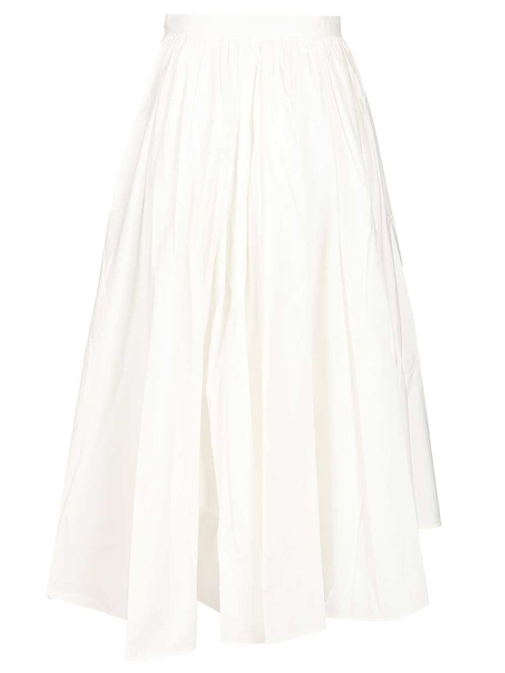 Self-Portrait Poplin Midi Skirt. Gonne - Bianco | 556f80b5cb0d90b6ed28ab83439983c8822e1acc