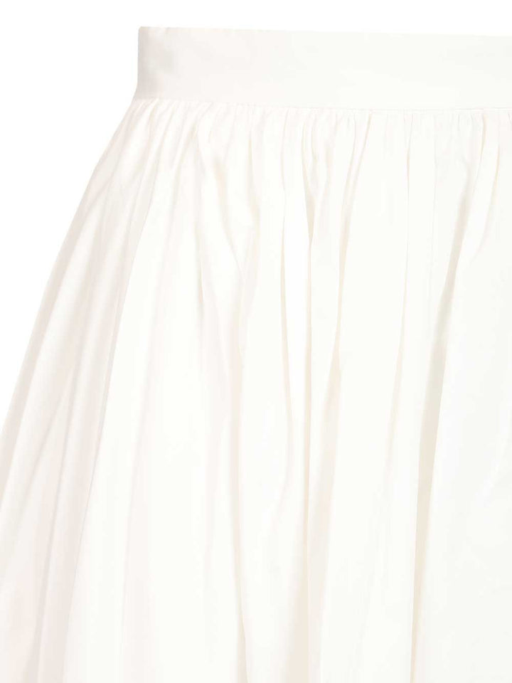 Self-Portrait Poplin Midi Skirt. Gonne - Bianco | 92069fceb58c7791920510dfeba3fcdb9455fc29