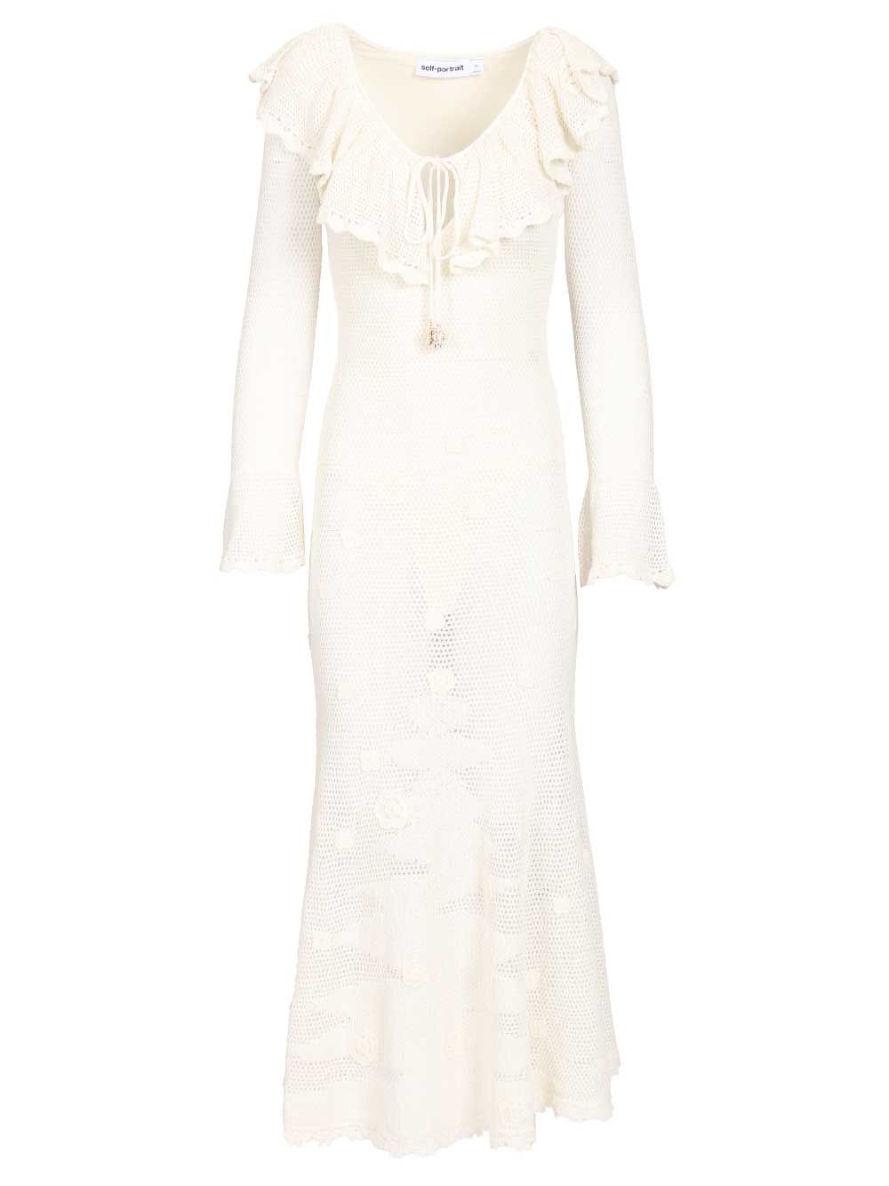 Self-Portrait White Midi Dress Abiti - Bianco | a7772d9c348f0ab74464842d4001121463ce52f2