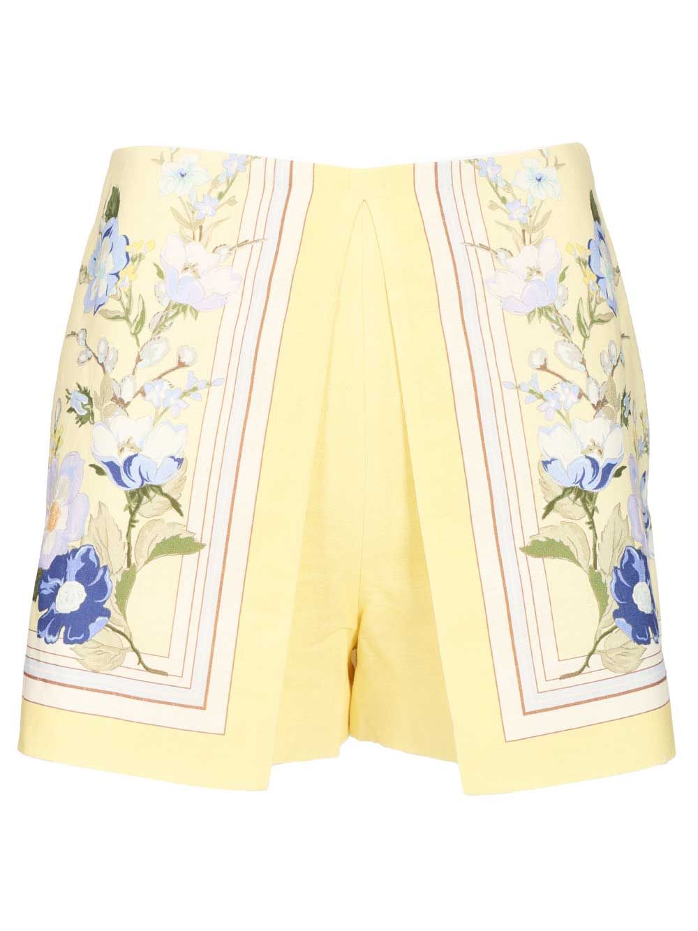 Self-Portrait Yellow Linen Shorts Trousers - Giallo | b0edab1958ac4034f3a92ea72af9630003c62ea3