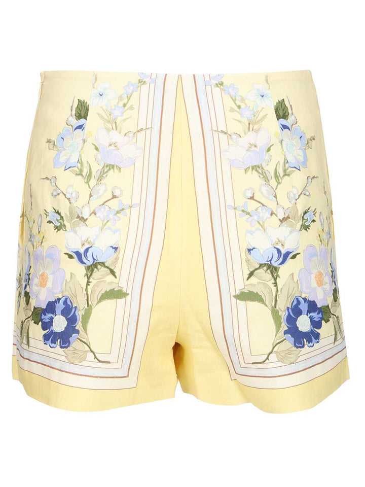 Self-Portrait Yellow Linen Shorts Trousers - Giallo | 61662ec8082fe4218e2be3db53bfc783f691e0a0