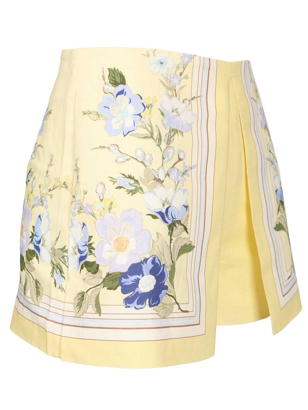 Self-Portrait Yellow Linen Shorts Trousers - Giallo | 3589704017f01f075bd01ea6a12a4c1eb86ded00