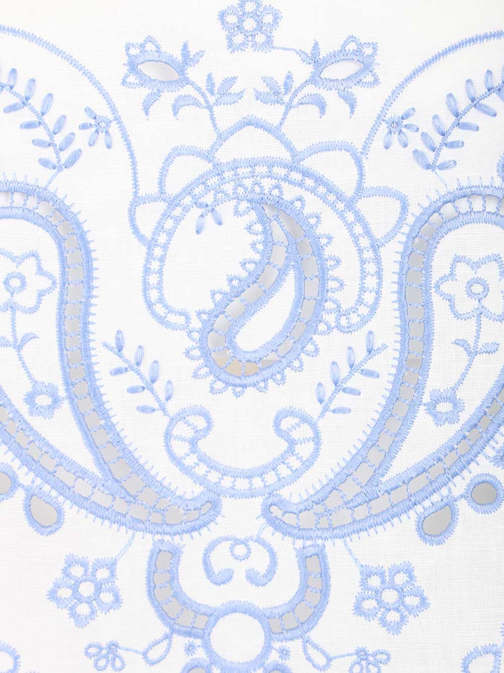 Self-Portrait Linen And Cotton Top With Embroidery Top - Bianco | 080acd6e57f2a3e91e1ae095e1007a13299a9e1f