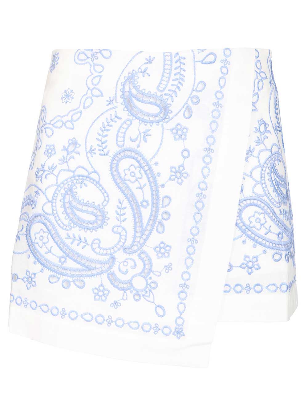 Self-Portrait Linen Shorts Trousers - Bianco | 3fda9a51ccef2842bd64252e905f5d0c769fc514