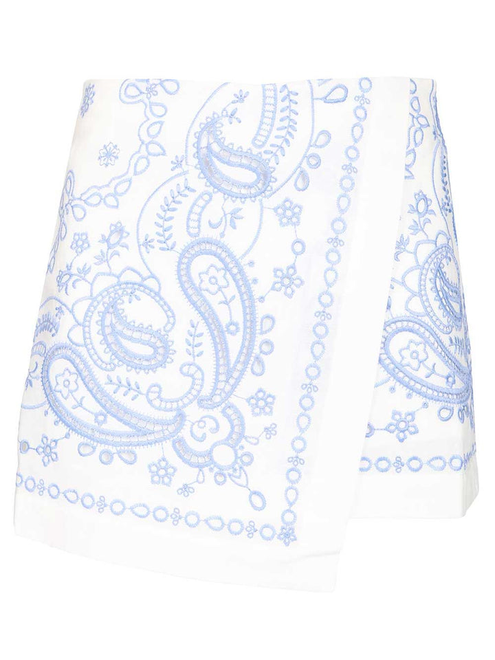 Self-Portrait Linen Shorts Trousers - Bianco | 3fda9a51ccef2842bd64252e905f5d0c769fc514