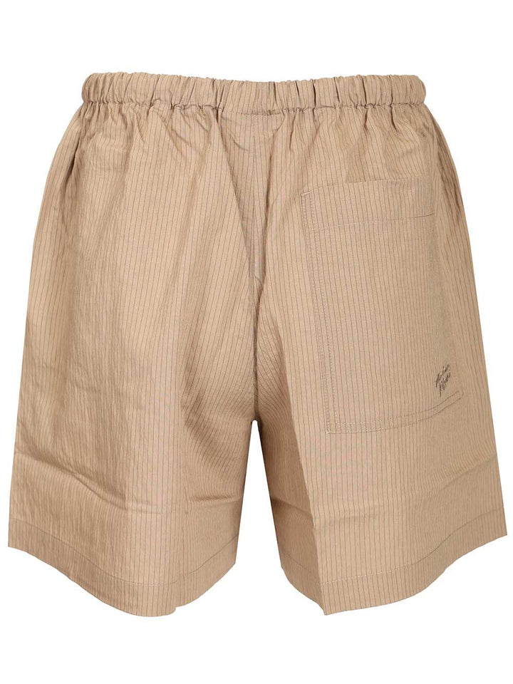Maison KitsunÉ Pantaloncini A Righe Trousers - Beige | 91dc52c8c91d60f11daed462f12a19767d6e8857