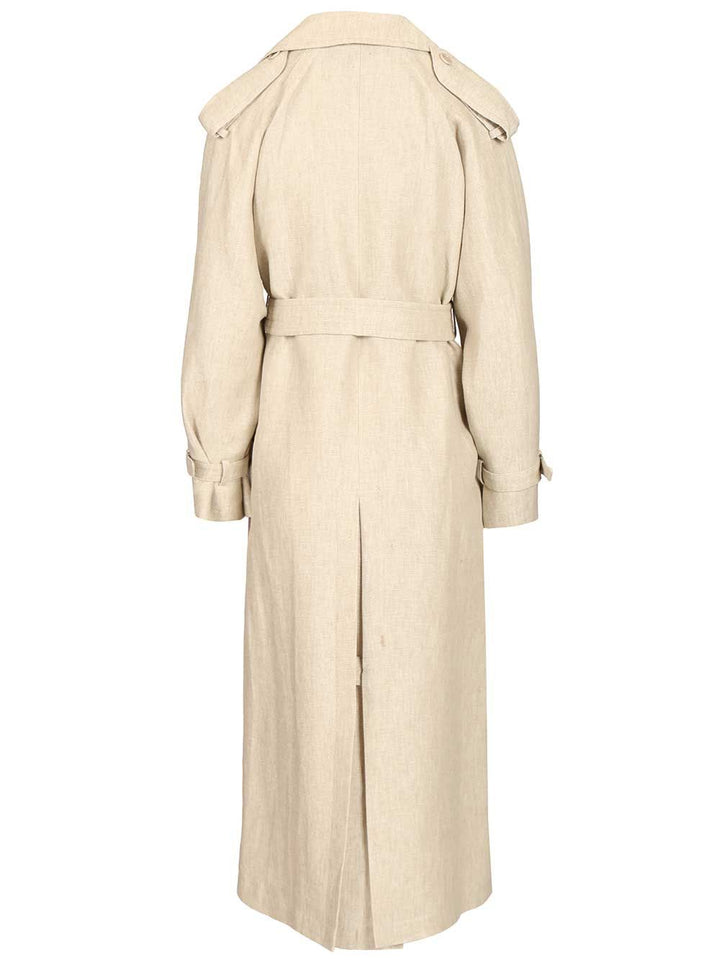 Max Mara Trench Double Breasted Coat Coats - Bianco | d0266f3dfdb2a18256151e6f4a5e5cde3493c02e