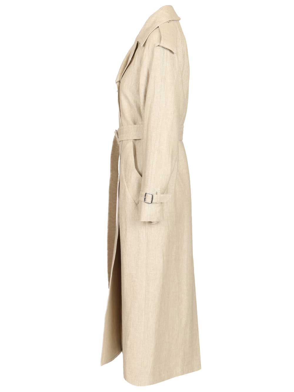 Max Mara Trench Double Breasted Coat Coats - Bianco | 9bee696a8ada45ccef69923af50f7471194c5c71